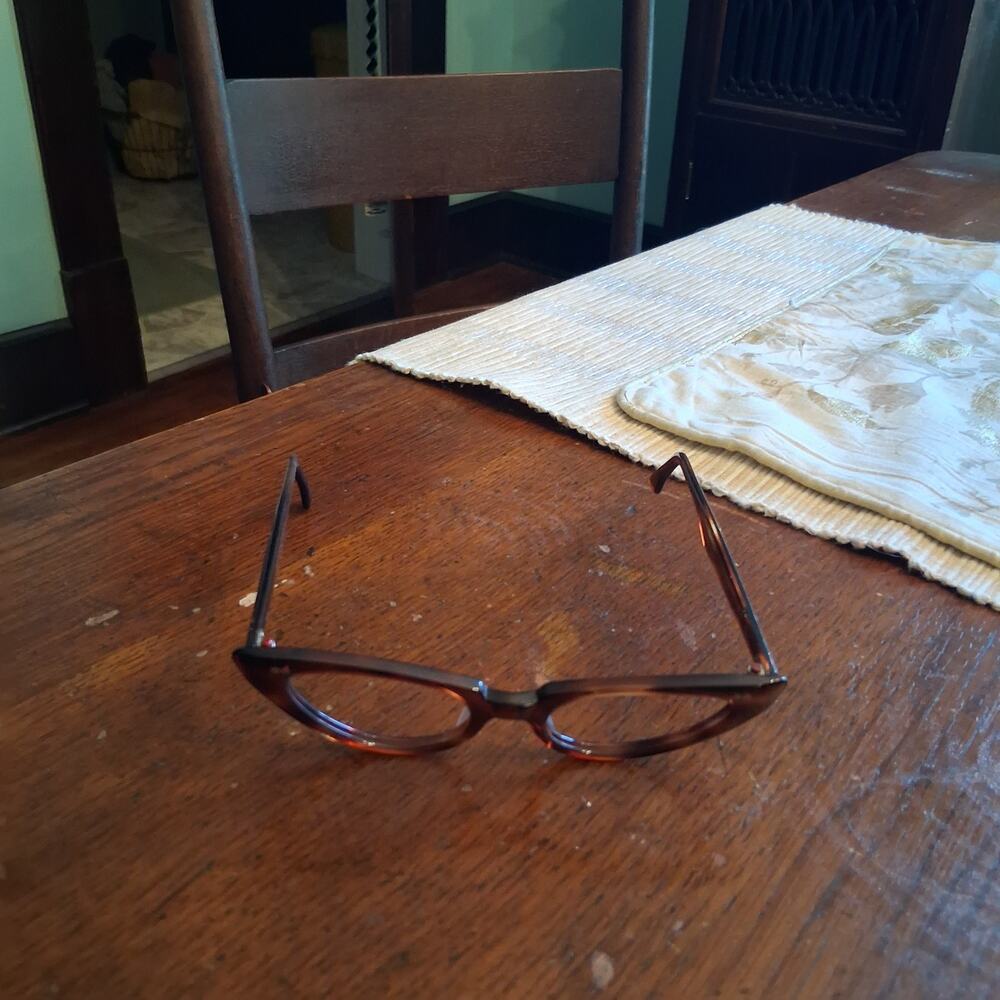 American Optical New old stock eye glasses amber sleek cat eye tortoise #4